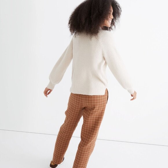 NWT Madewell Pembury Henley Mockneck Heathered Burgundy Sweater - Picture 3 of 13